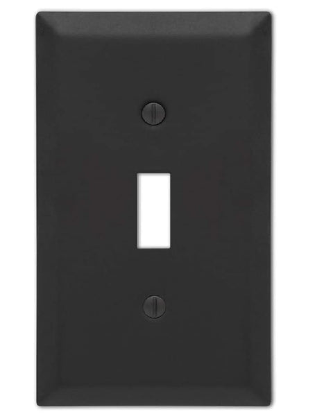 Amerelle 163TMB Century Toggle Wall Plate, Matte Black, Stamped Steel