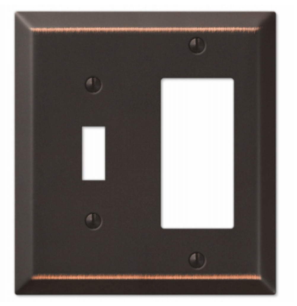 Amerelle 149TRDB 1-Toggle 1 Rocker Wall Plate, Aged Bronze