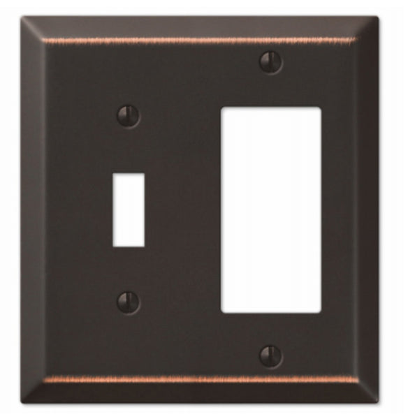 Amerelle 149TRDB 1-Toggle 1 Rocker Wall Plate, Aged Bronze