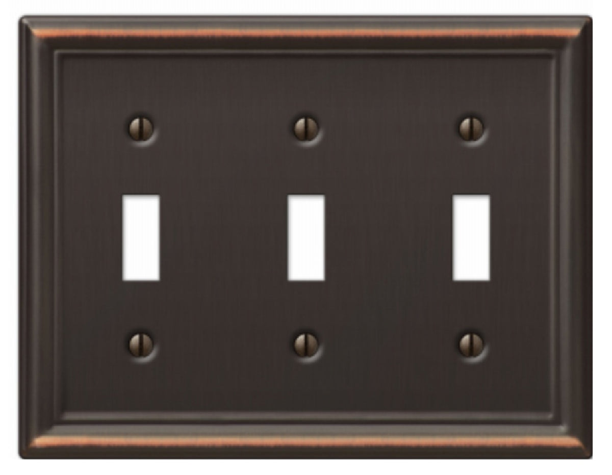 Amerelle 149TTTDB Chelsea 3 Toggle wall Plate, Aged Bronze