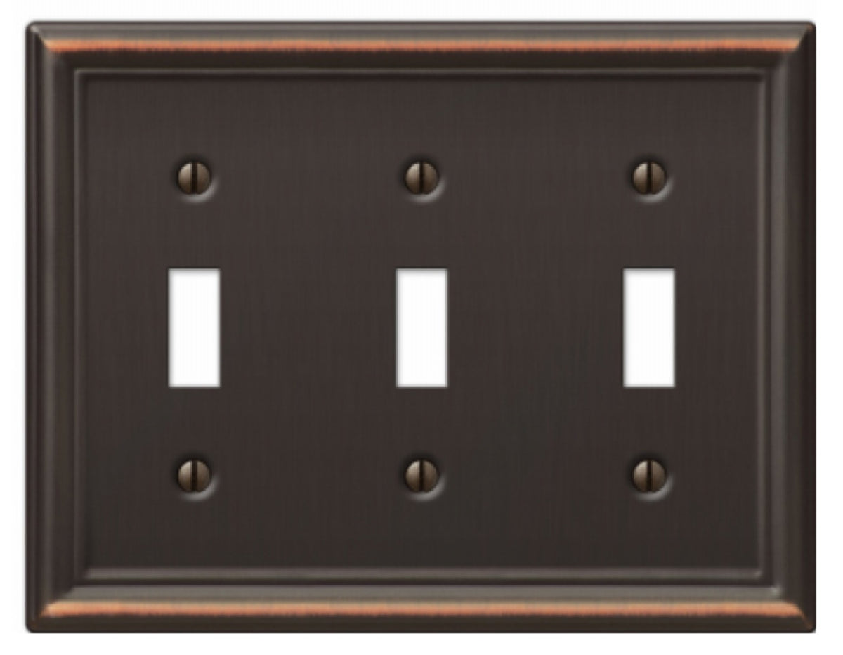 Amerelle 149TTTDB Chelsea 3 Toggle wall Plate, Aged Bronze