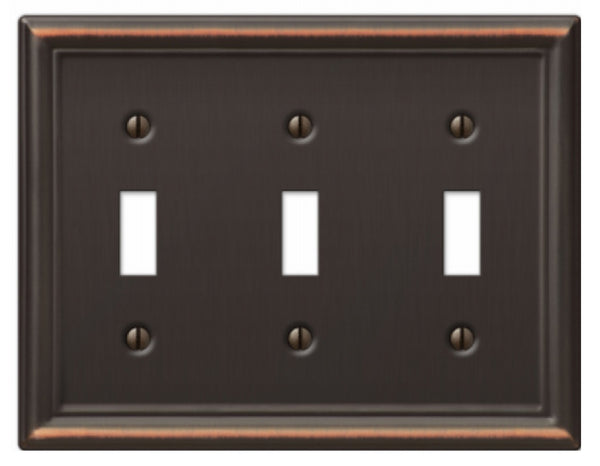 Amerelle 149TTTDB Chelsea 3 Toggle wall Plate, Aged Bronze