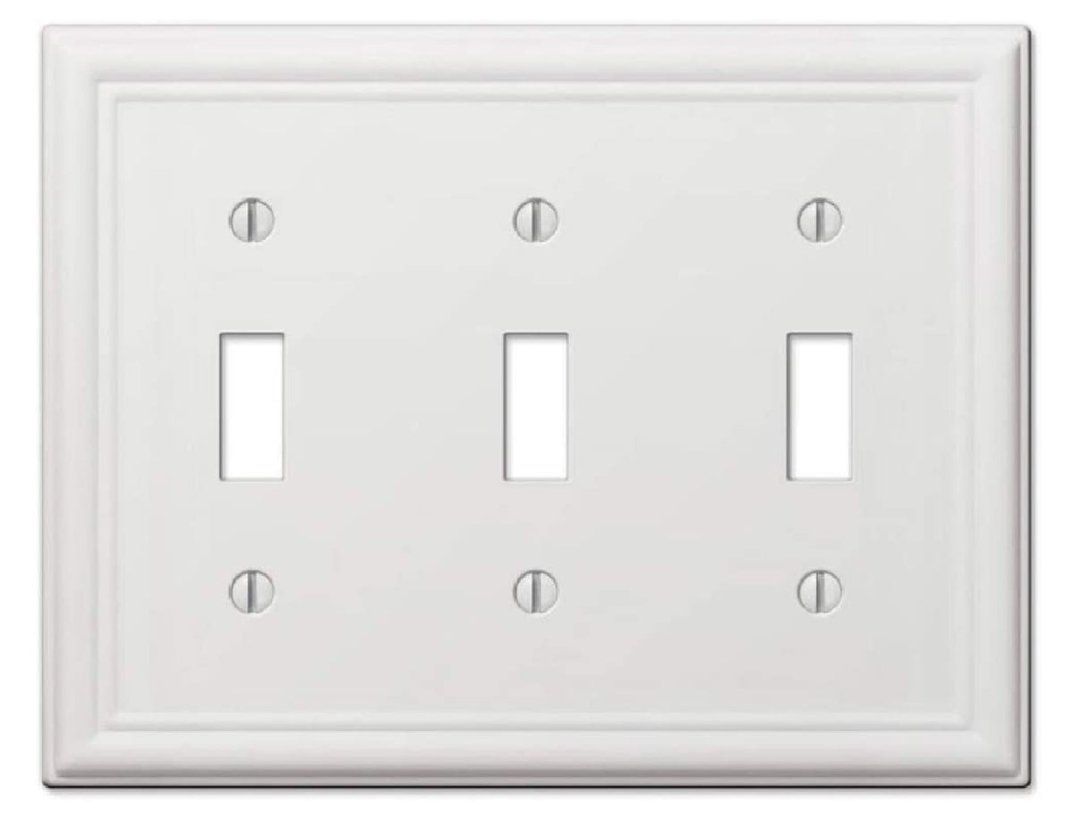 Amerelle 149TTTW Chelsea Toggle Wall Plate, White, Stamped Steel