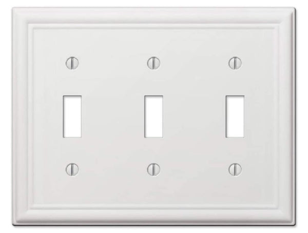 Amerelle 149TTTW Chelsea Toggle Wall Plate, White, Stamped Steel