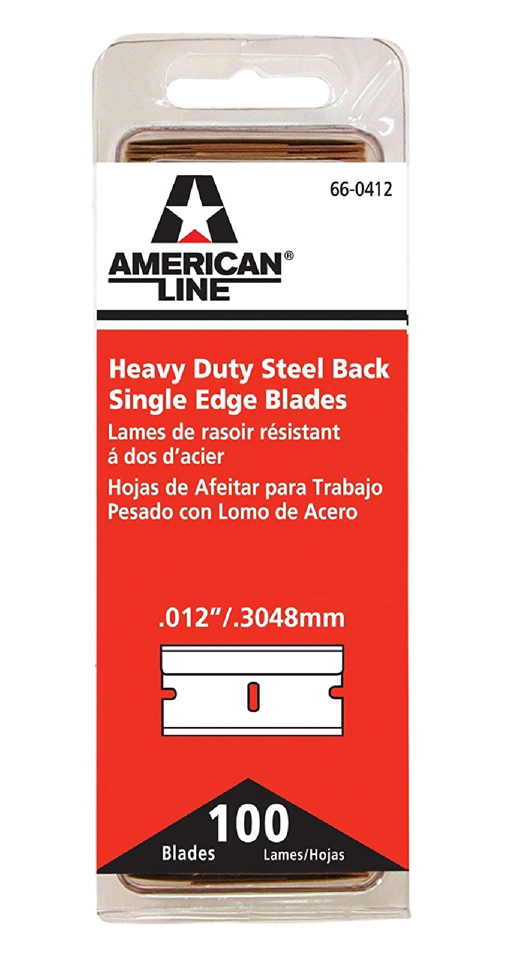 American Safety Razor 66-0412 Single Edge Blade Steel Back, 1-1/2 Inch