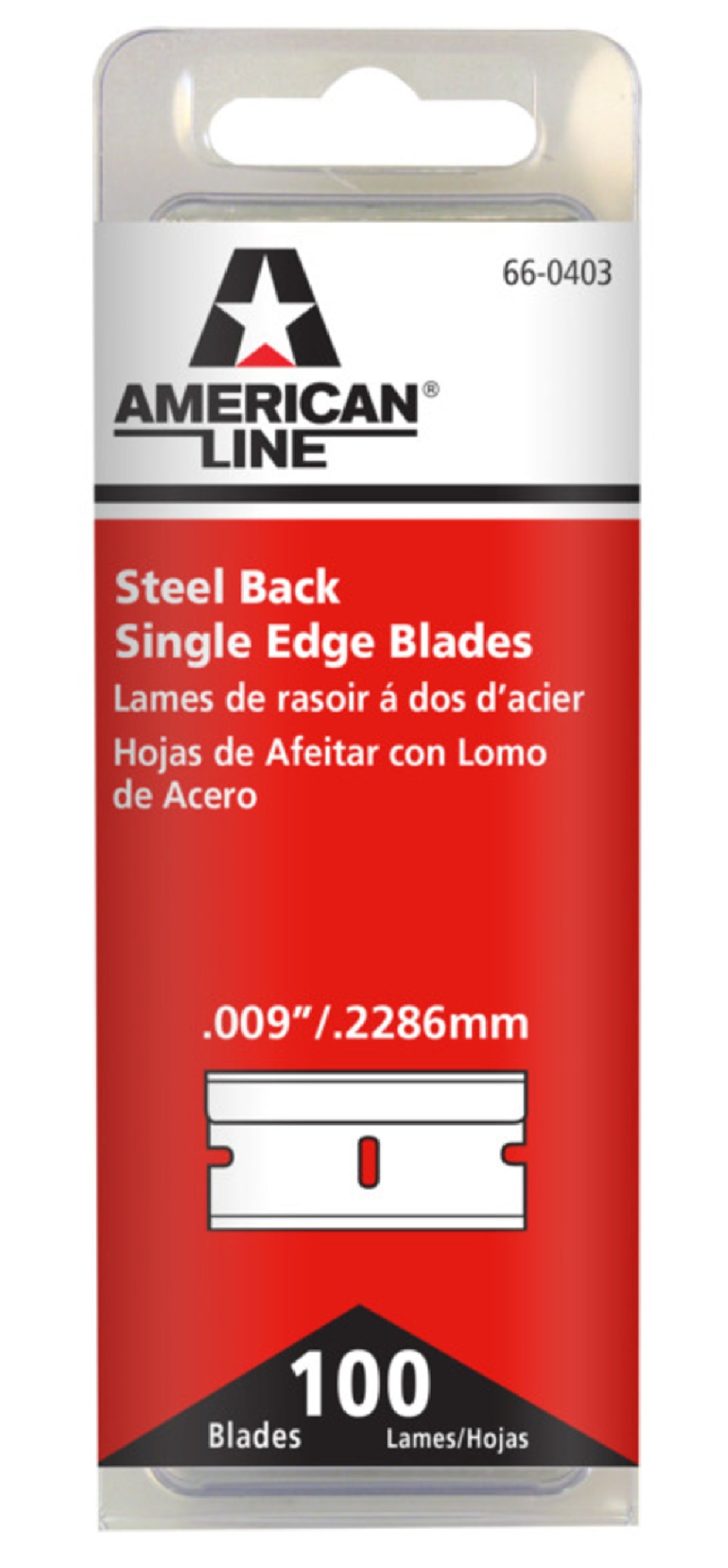 American Safety Razor 66-0403-0000 Single Edge Blade Steel Back, 1-1/2 Inch