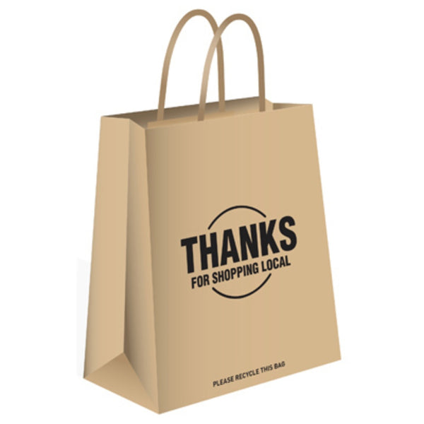 Ampac TVNB1313 Unbranded Large Square Paper Shopping Bag