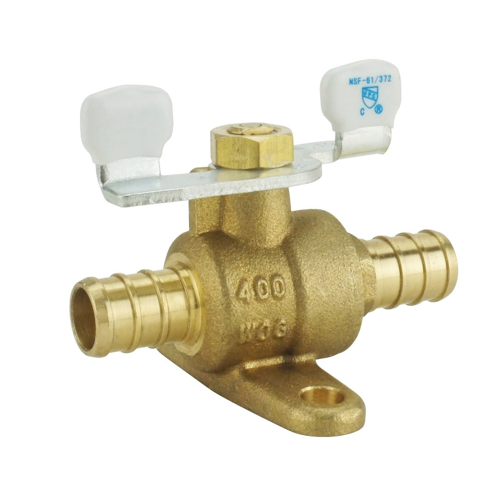 Apollo APXV12T Ball Valve with Mounting Pad, Brass, 1/2 Inch