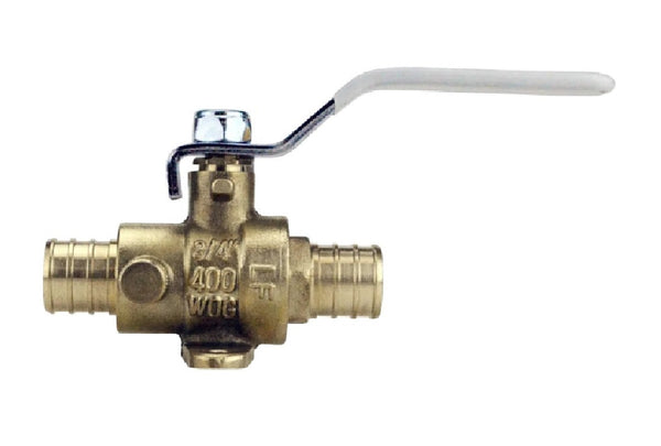 Apollo Valves APXV34WD Ball Valve with Drain and Mounting Pad, Brass