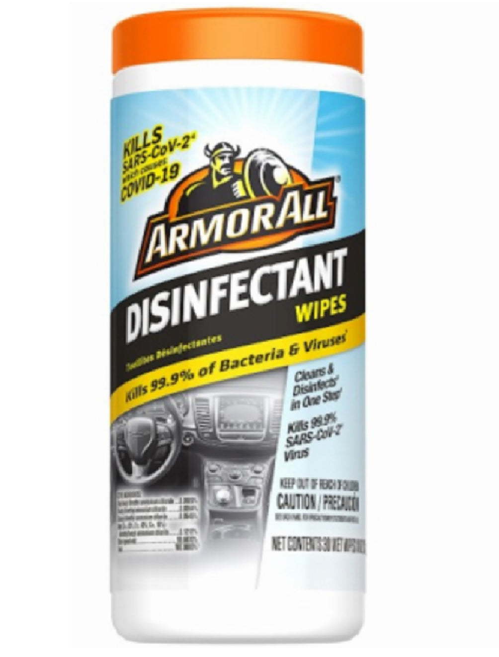 Armor All 19472 Disinfectant Wipes, 30-Count