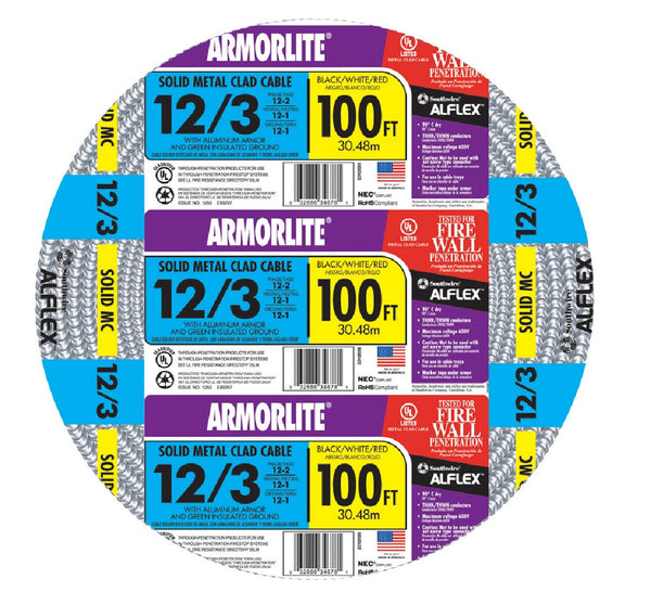 Armorlite 68583423 Cable Metal Clad Cable Coil, 12/3  x 100 Feet