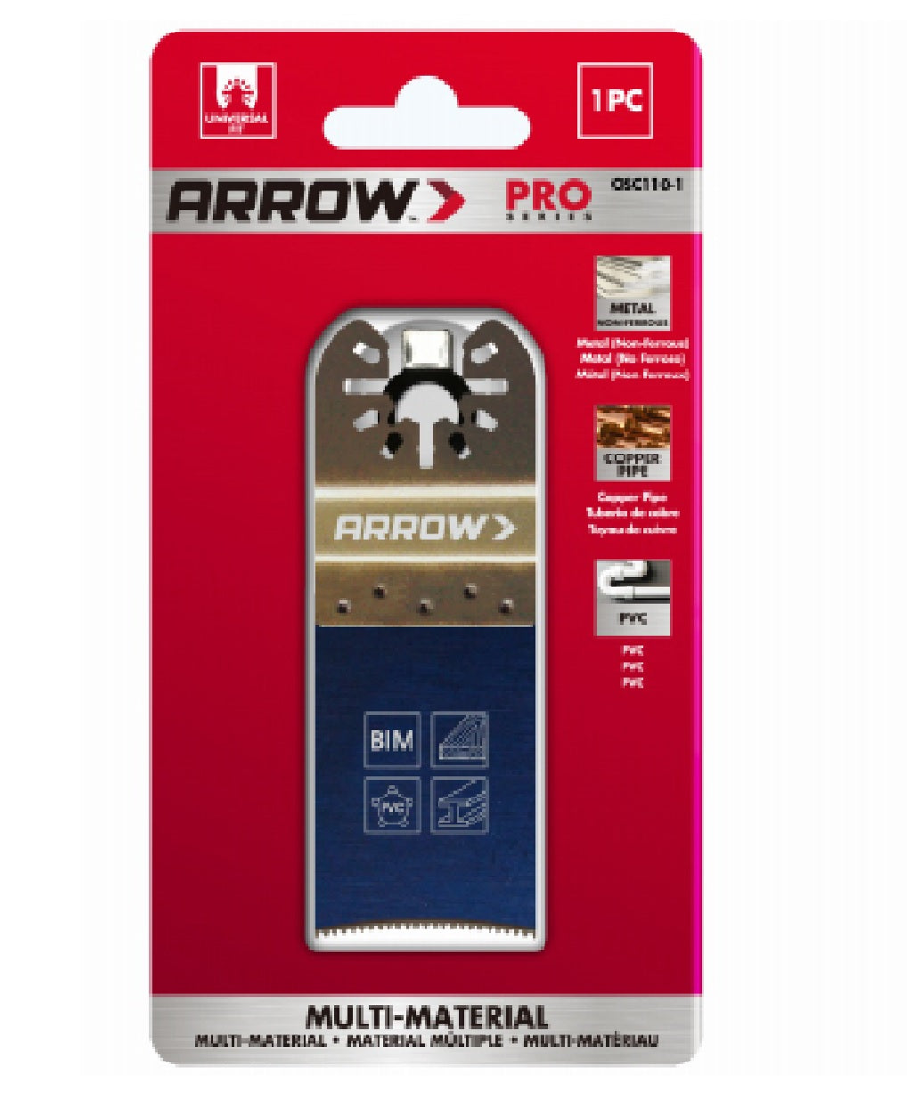 Arrow Fastener OSC110-1 BiM Blade for Plastic, 1-5/16 Inch