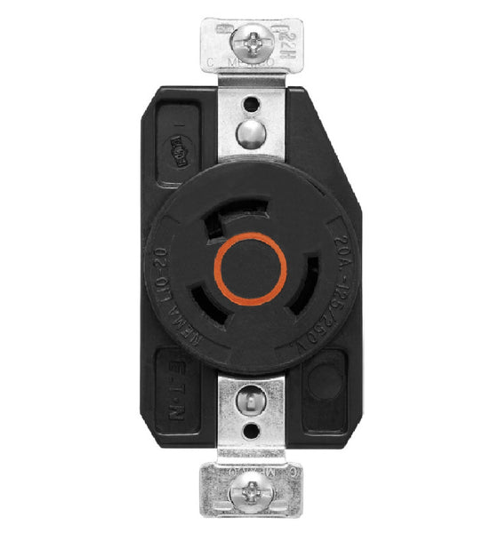 Arrow Hart AHCL1020R Locking Single Receptacle, Black/Orange