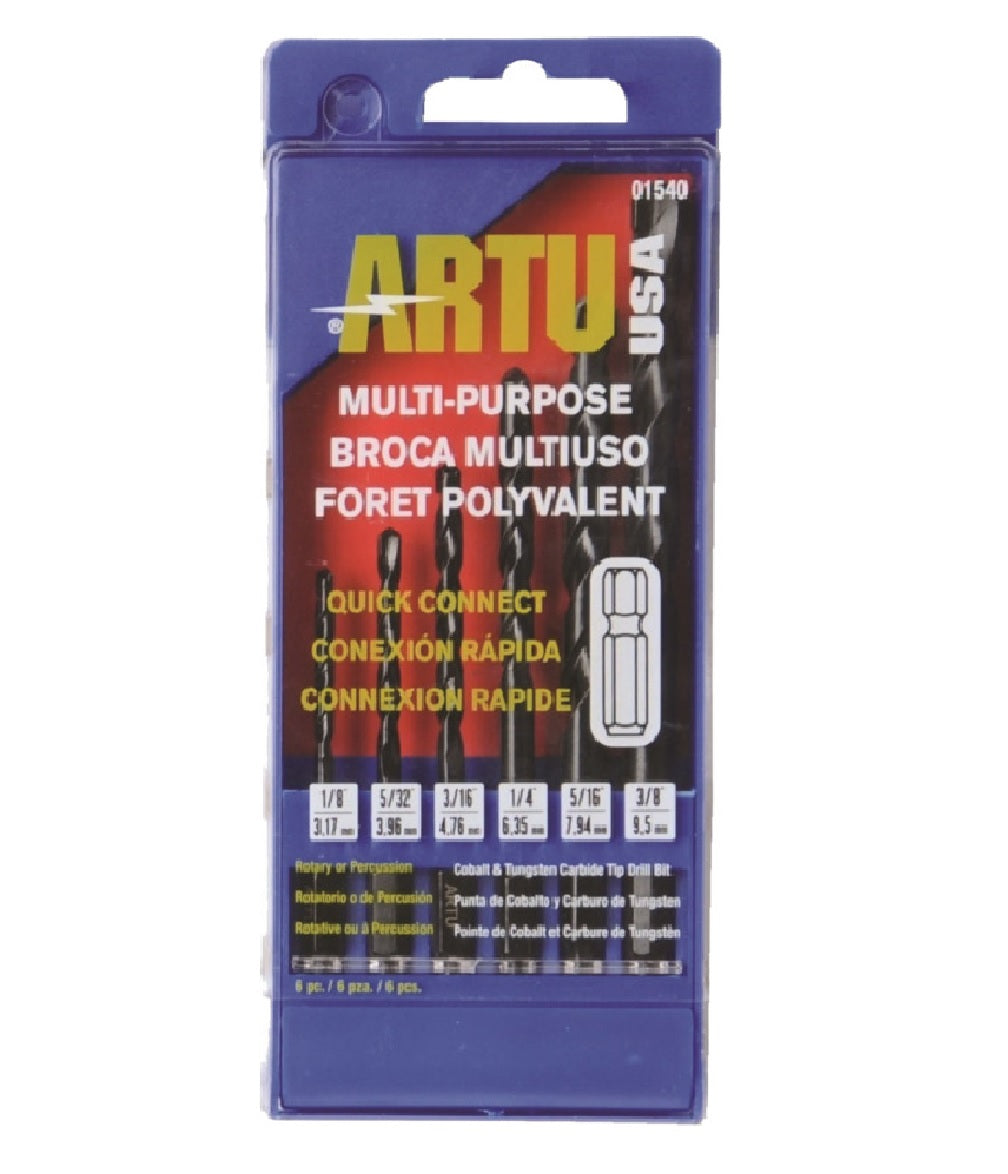 Artu Usa 01540 Multi-Purpose Quick Connect Drill Bit, 6/Pack