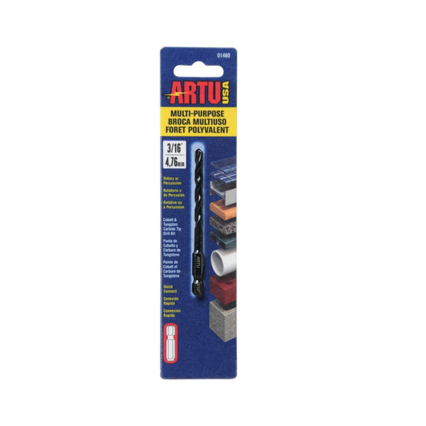 Artu Usa 01460 Multi-Purpose Quick Connect Drill Bit, 3/16"