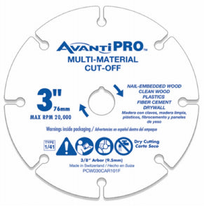 AvantiPro PCW030CAR101F Carbide Grit Cut Off Wheel, 3 Inch