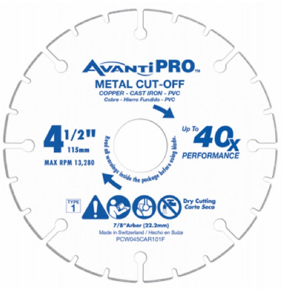 AvantiPro PCW045CAR101F Carbide Grit Metal Cut Off Wheel, 4.5 Inch