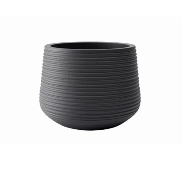 Avera AFM003045B Century Groove Planter, Black, 4.5 Inch