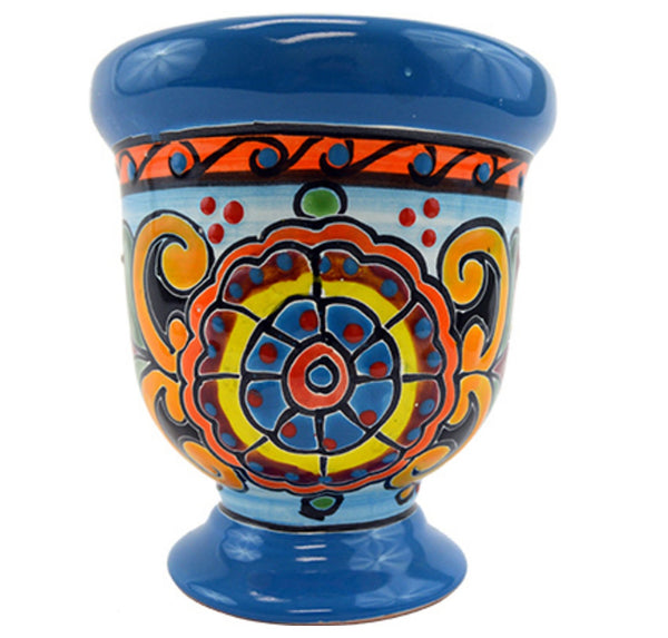 Avera APG039070 Ceramic Talavera Pedestal Planter, Assorted Color