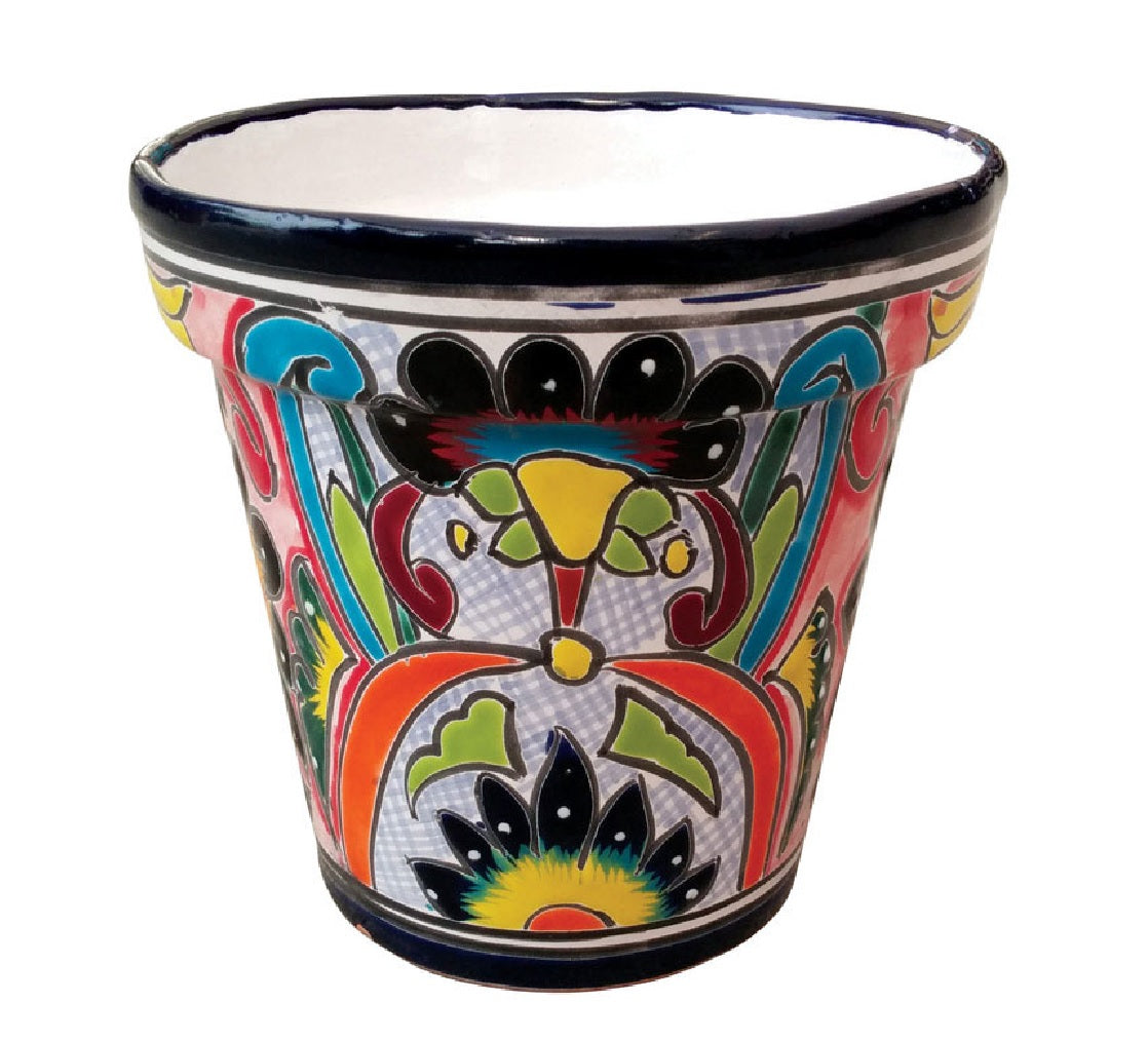Avera APG025100 Multicolored Talavera Cono Planter, 10 inch