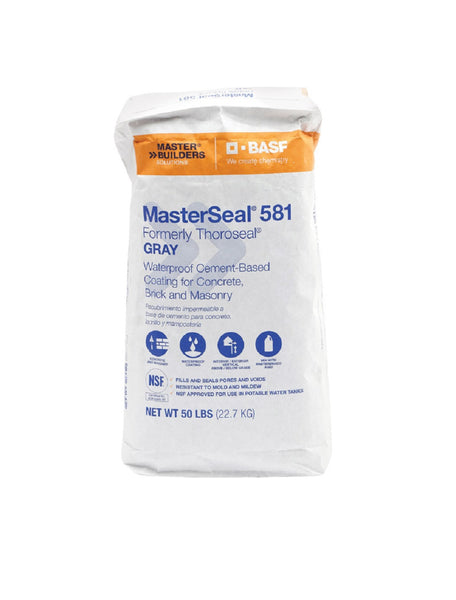 BASF MS581GY50 MasterSeal 581 Thoroseal Waterproof Coating, Gray, 50 lbs