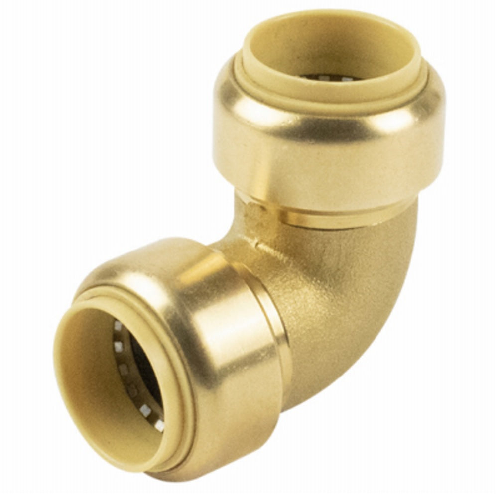 B & K 6631-005 90 Degree Push On Elbow, Brass, 1 Inch