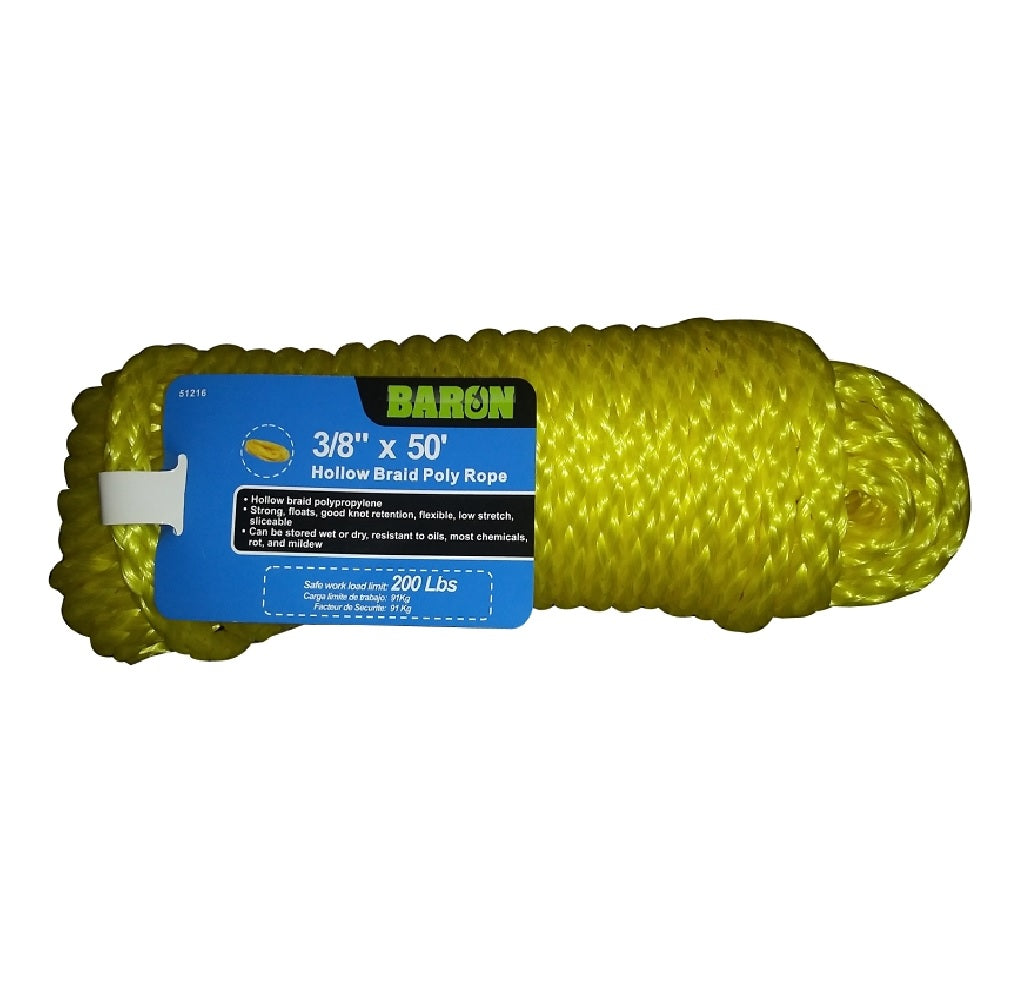 Baron 51216 Rope, Polypropylene, Yellow