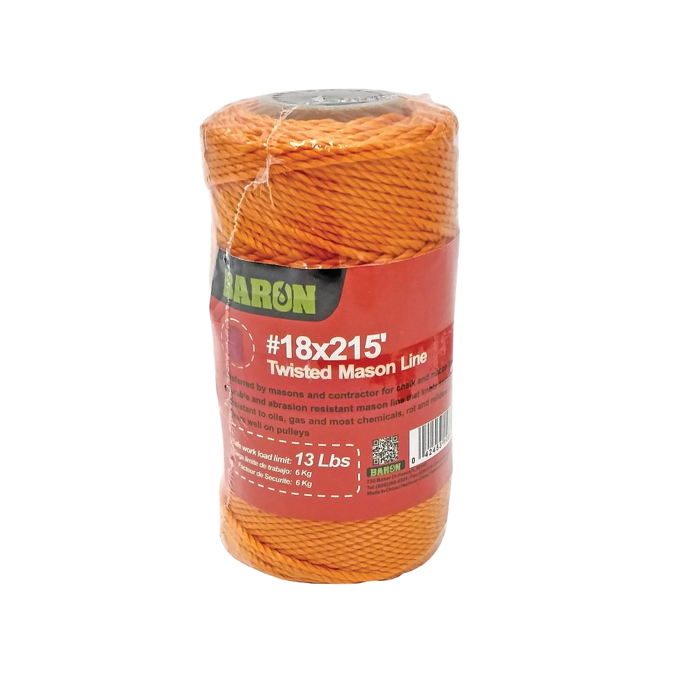 Baron 10812 Twisted Mason Line, 215 Feet, Orange