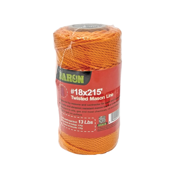 Baron 10812 Twisted Mason Line, 215 Feet, Orange