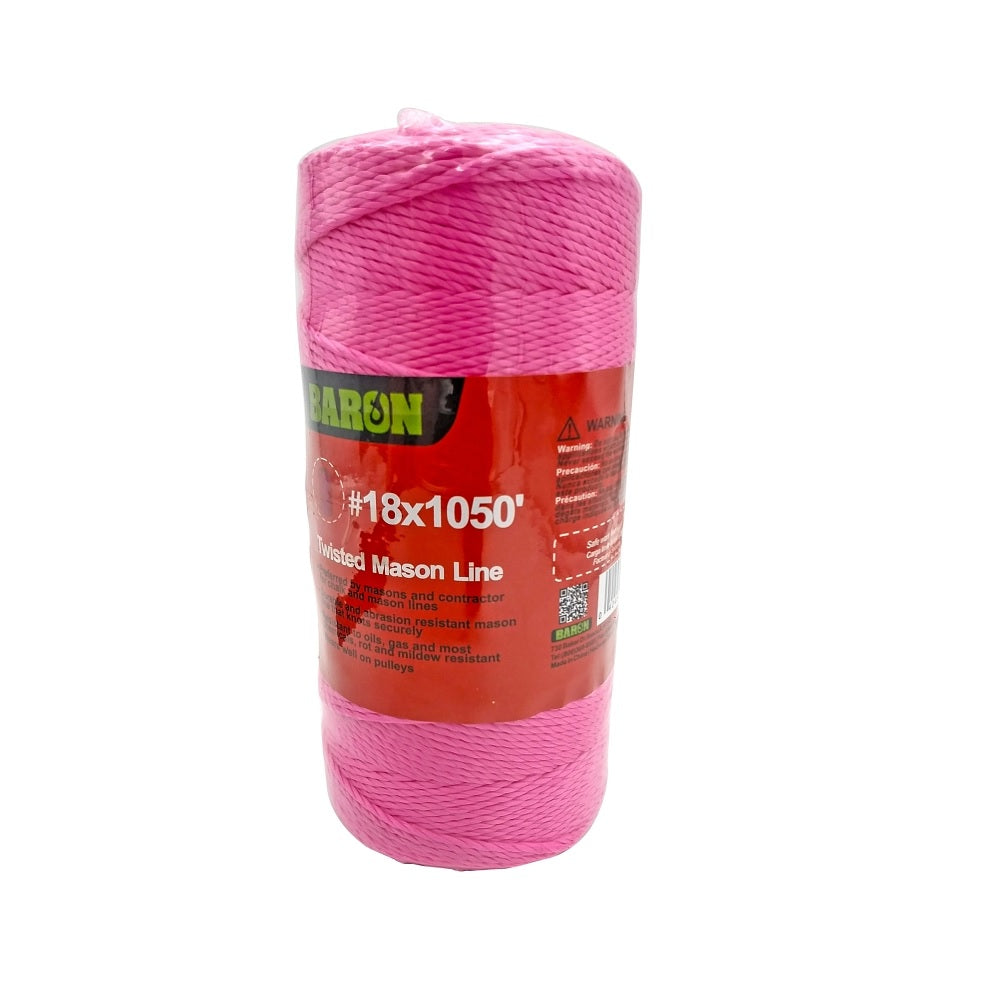 Baron 10819 Twisted Mason Line, #18 x 1050 Feet, Pink