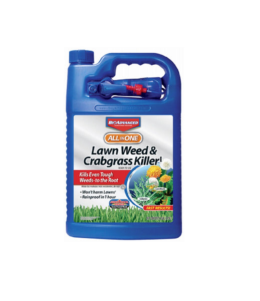 BioAdvanced 704130A All-In-One Lawn Weed & Crabgrass Killer, RTU,1 Gallon
