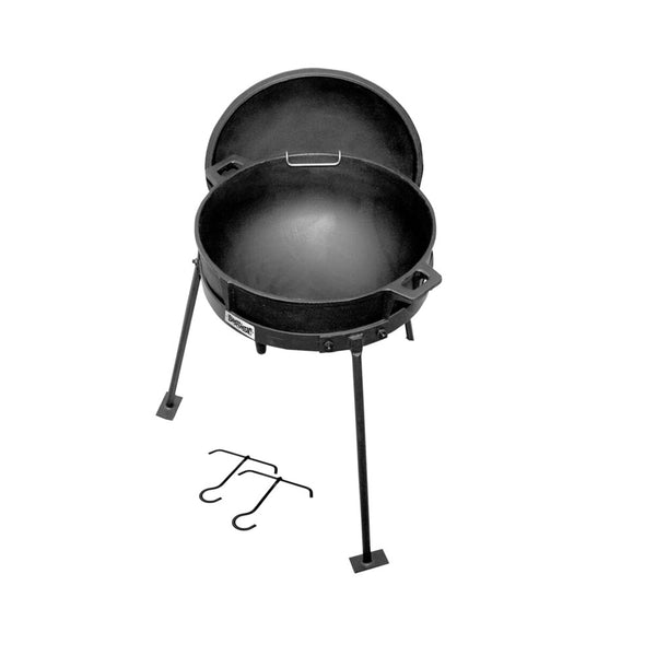 Bayou Classic CI7007 Jambalaya Kettle, Cast Iron Lid & Stand, 7 Gallon