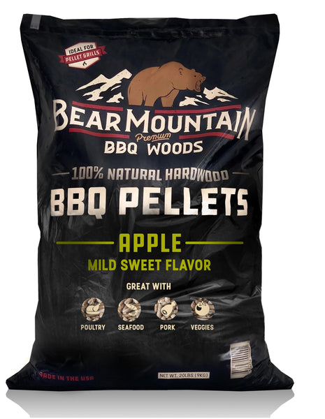 Bear Mountain BBQ FK12 Apple BBQ Hardwood Pellets, 20 LB