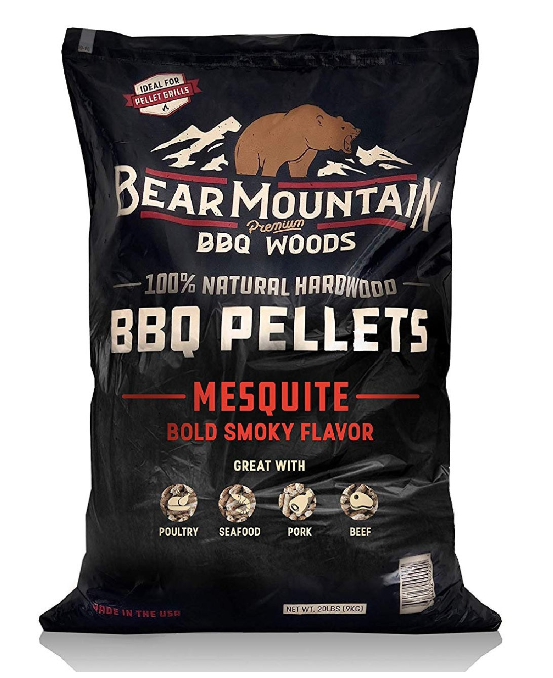 Bear Mountain BBQ FK17 Mesquite BBQ Hardwood Pellets, 20 LB
