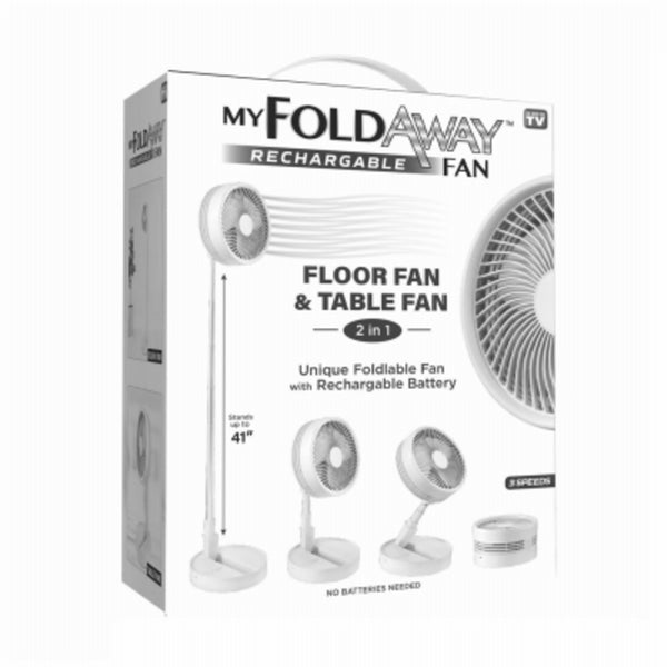 Bell+Howell 7039 As Seen On TV My Foldaway Rechargeable Fan, White