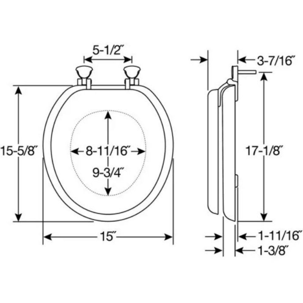 Bemis 15EC 006 Round Soft Toilet Seat, Bone
