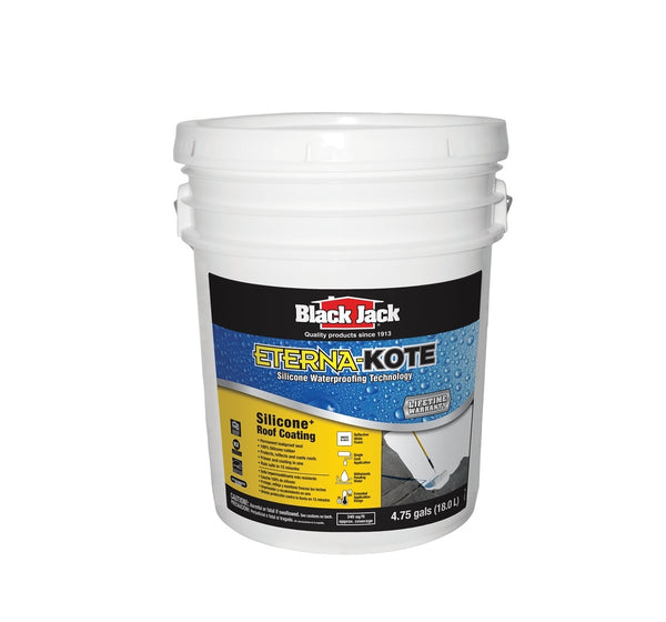 Black Jack 5576-1-30 Premium Silicone Waterproofing Roof Coating, White, 5-Gal