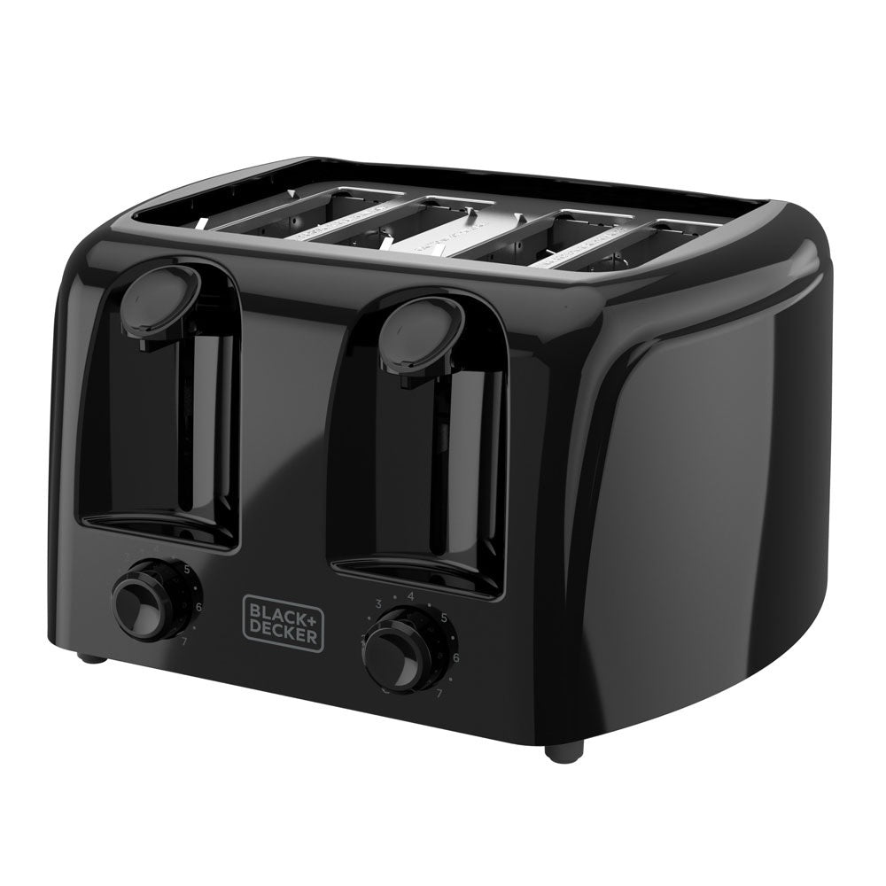 Black and Decker TR0004B 4-Slice Toaster, Black