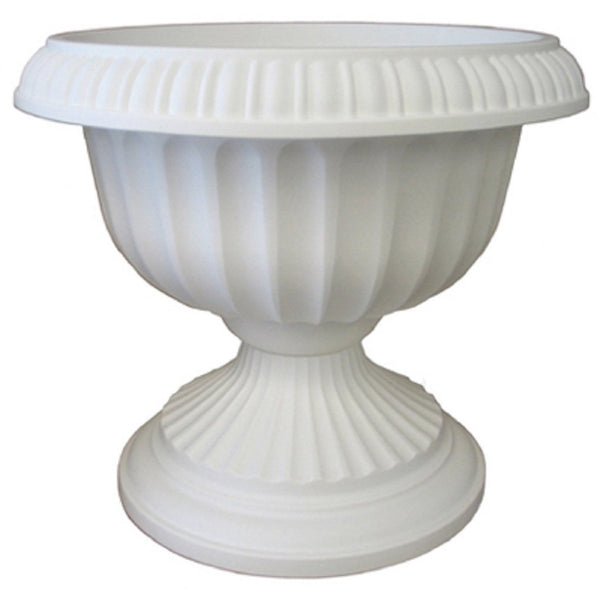 Bloem GU12-09 Grecian Plastic Urn, Casper White, 12 Inch