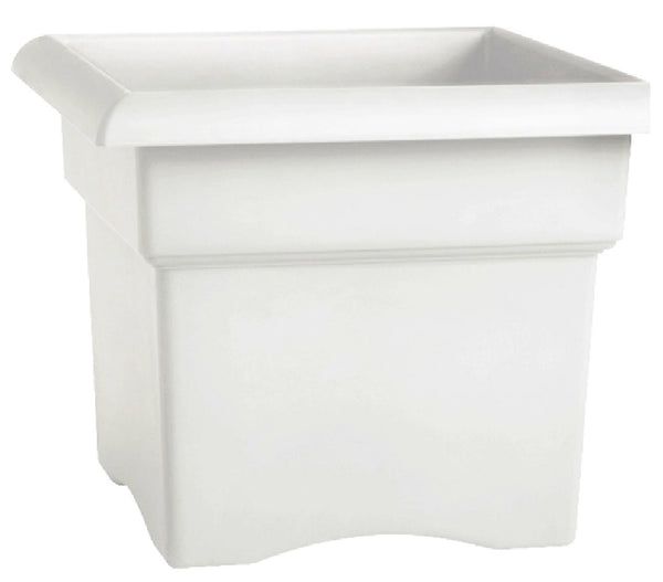 Bloem VER1409 Square Box Planter, White, 14 Inch