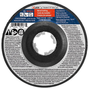 Bosch CWX27M450 X-Lock Arbor Metal Cutting & Grinding Abrasive Wheel, 4.5 Inch x .098 Inch
