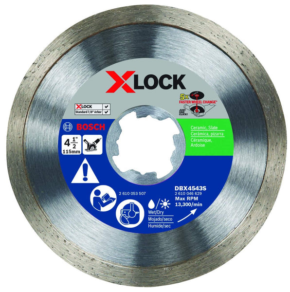Bosch DBX4543S X-Lock Continuous Rim Diamond Blade, 4-1/2 Inch