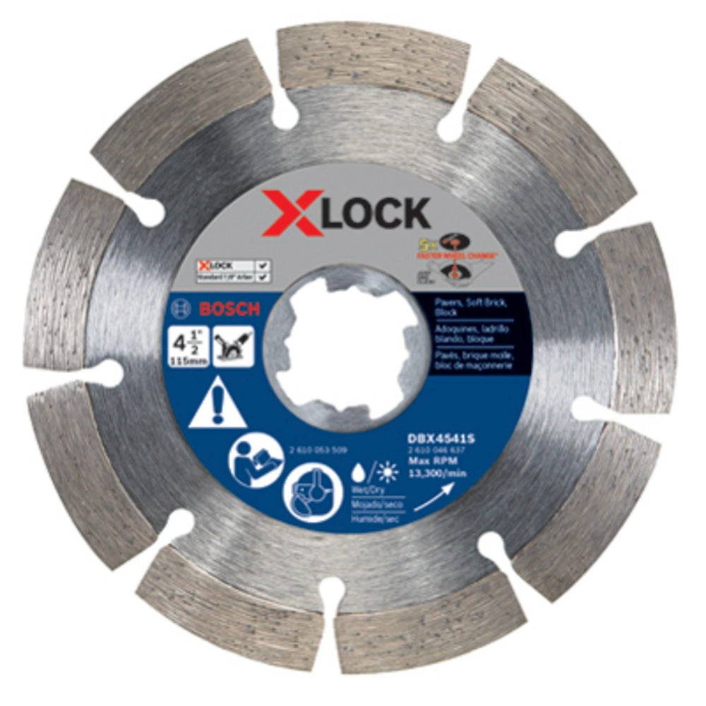 Bosch DBX4541S X-Lock Segmented Rim Diamond Blade, 4-1/2 Inch
