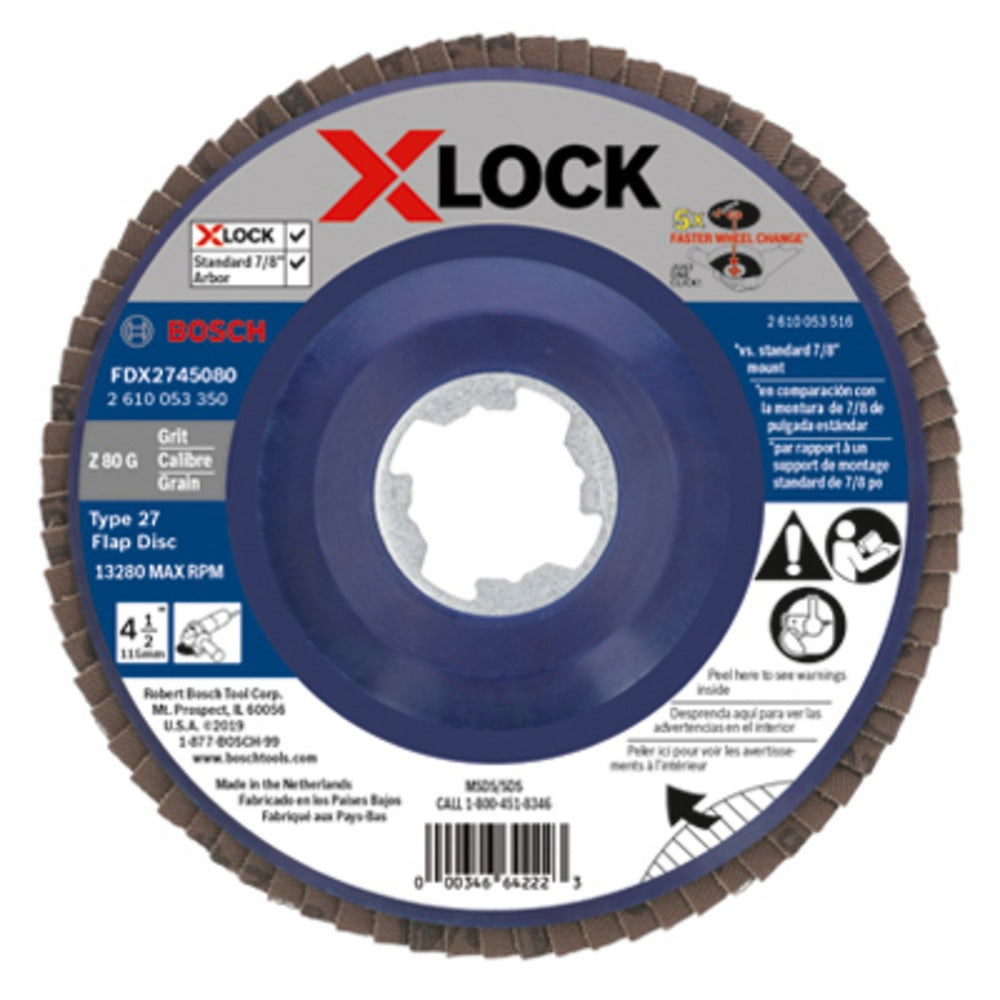 Bosch FDX27450120 X-Lock Arbor Flap Discs, 120 Grit