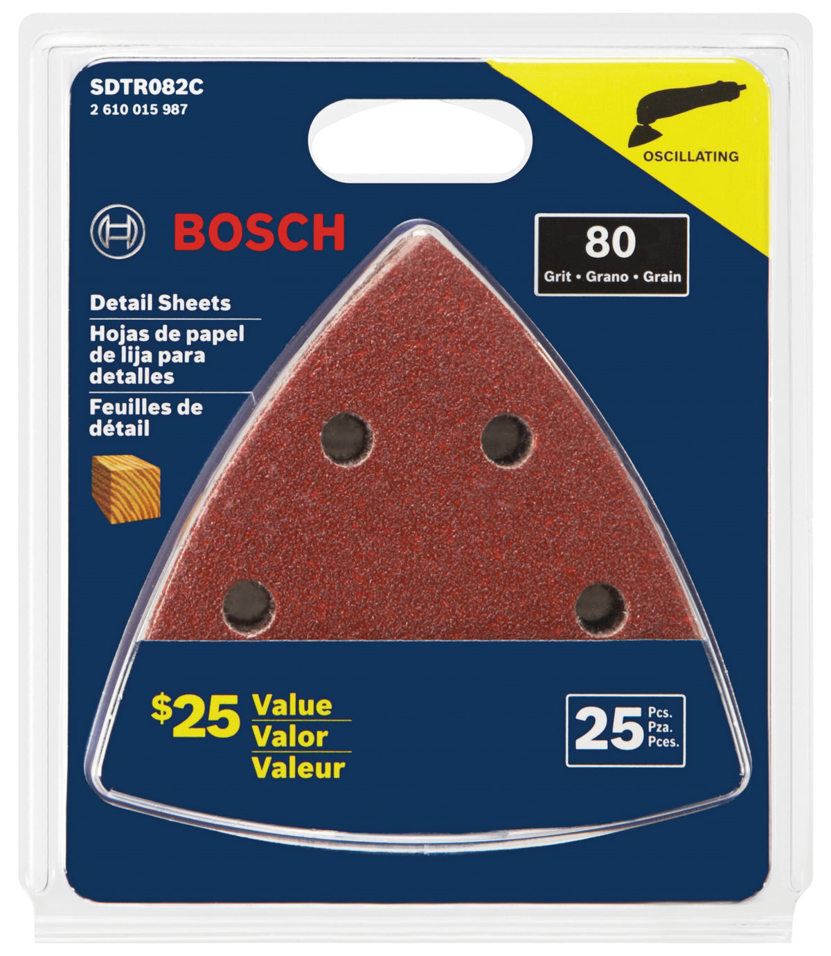 Bosch SDTR082C Detail Sanding Triangle, 3-3/4 Inch