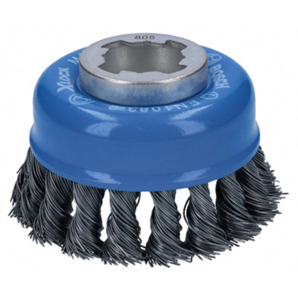 Bosch WBX328 X-Lock Arbor Knotted Wire Single Row Cup Brush, Carbon Steel