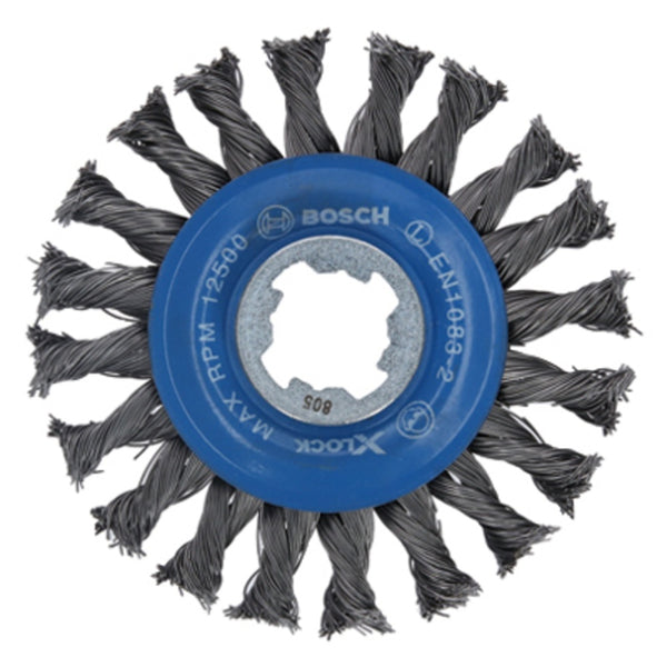 Bosch WBX428 X-Lock Arbor Knotted Wire Wheel, Carbon Steel