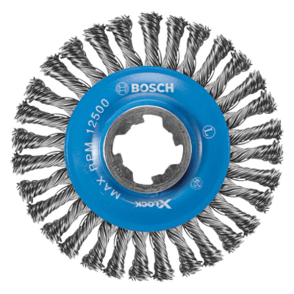 Bosch WBX408 X-Lock Arbor Knotted Wire Wheel, Carbon Steel