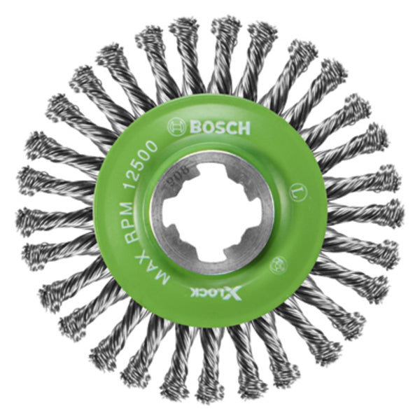 Bosch WBX409 X-Lock Arbor Stringer Bead Knotted Wire Wheel, 4-1/2 Inch