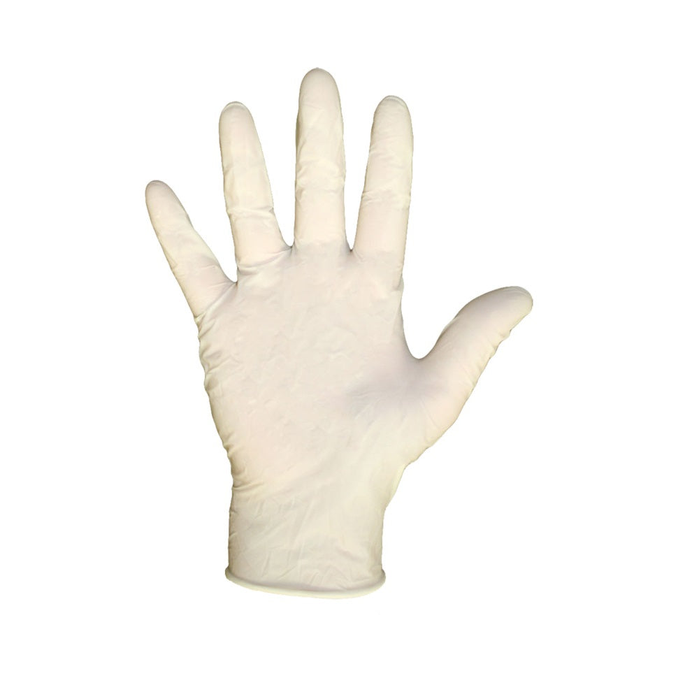 Boss 85 Disposable Latex Gloves, White, Bag of 10